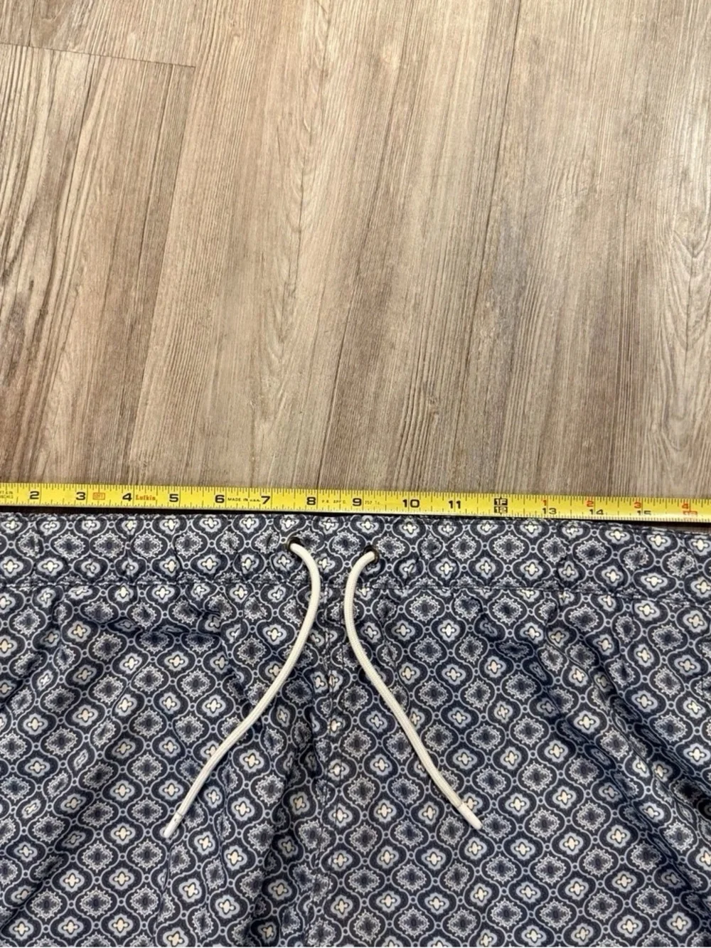Abercrombie & Fitch Navy and White Geometric Swim Shorts - Picture 7 of 9